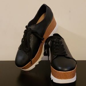 Faux Leather Platform Sneakers